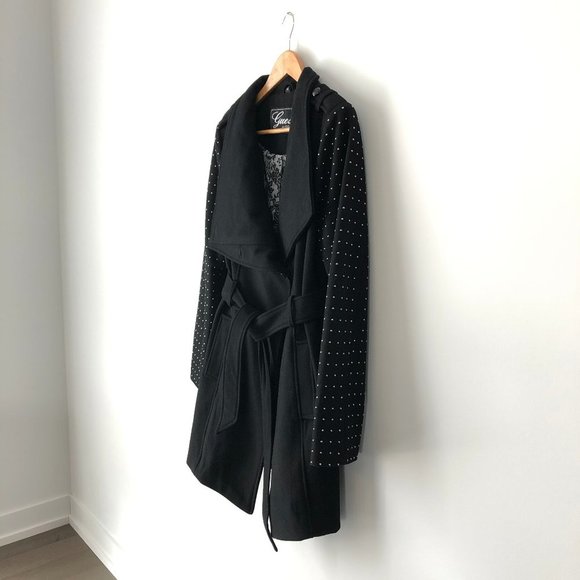 Guess Black Coat with Silver Beads - Picture 6 of 8